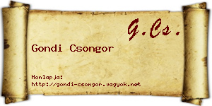 Gondi Csongor névjegykártya